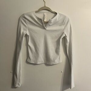 Missguided+ White Long Sleeve Buttoned Top